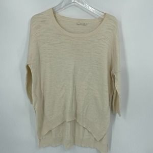 Moth By Anthropologie Tunic Pullover Sweater Slub Knit Hi-Low Hem, Women's XS